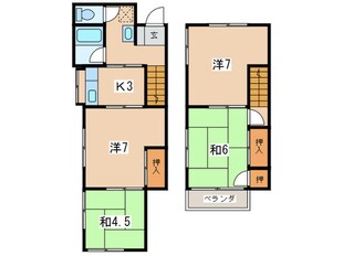 沼井テラス　西１の物件間取画像